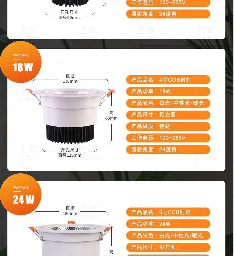 筒燈及射燈的常見開孔尺寸是什么呢