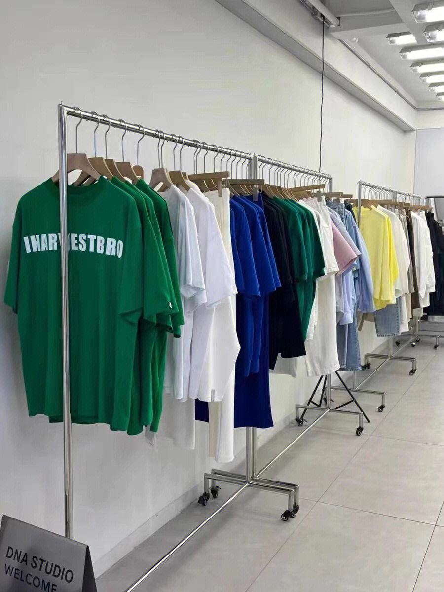服裝店落地展示架中島服裝展示架精品雙杠桿架服裝店貨架