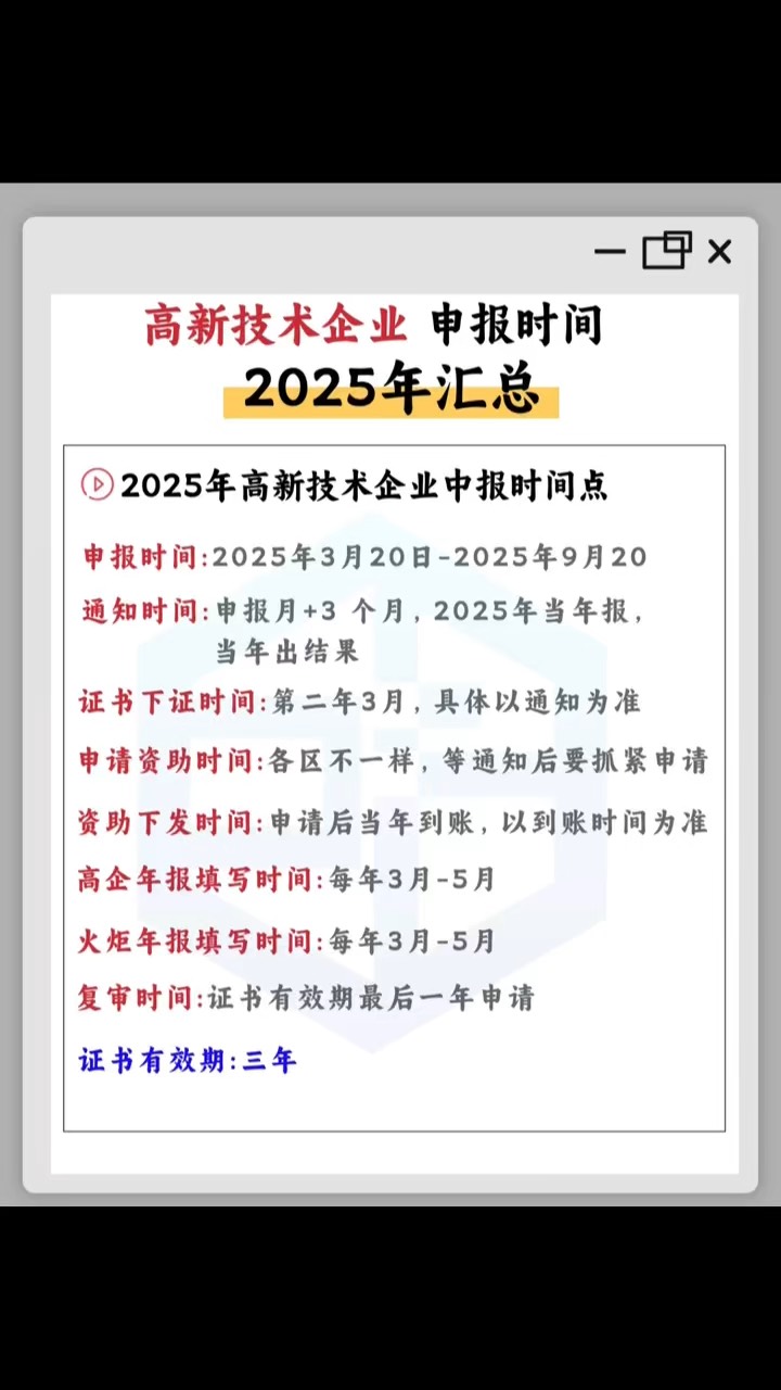 2025年高新企業認定標準是什么認定條件是什么認定流程是什么?