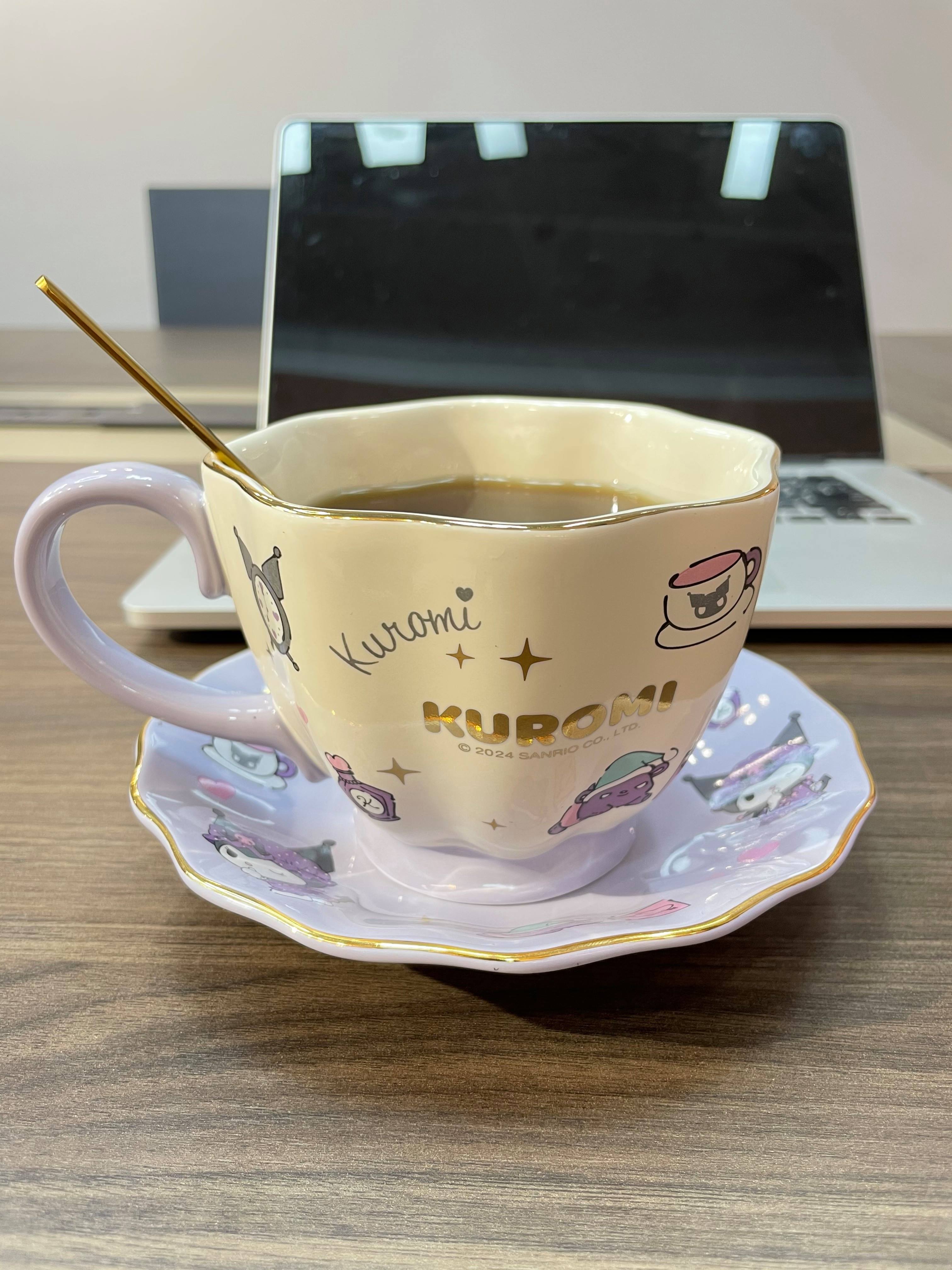 【Truelove】情侶對杯戒指杯陶瓷杯子水杯牛奶杯帶勺1對裝