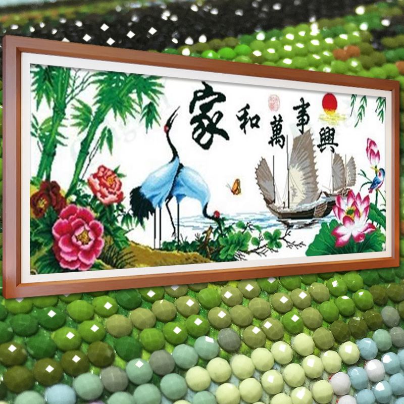 鉆石畫十字繡家和萬事興掛在客廳的哪個位置好求大神指教