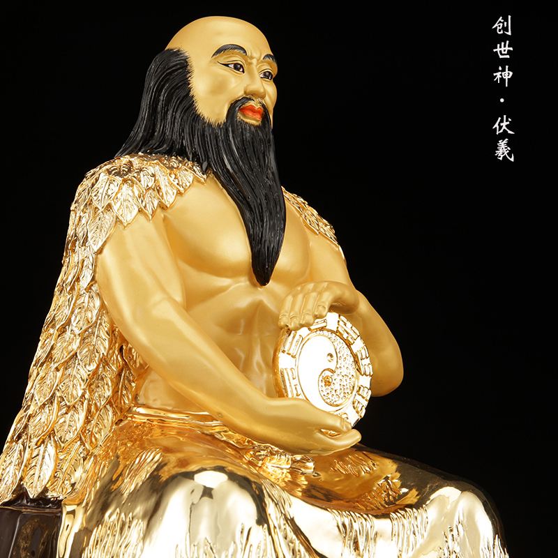 伏羲大帝神像簡介八卦祖師伏羲神像元始天尊塑像盤古大帝神像