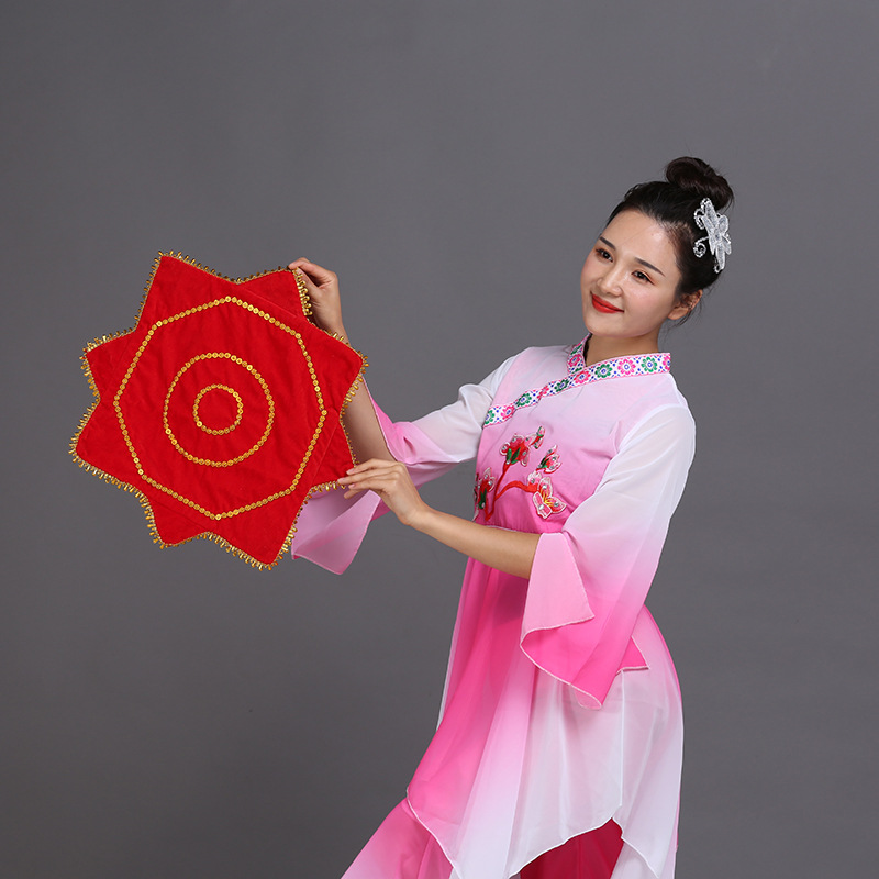 二人轉(zhuǎn)手絹舞蹈手絹技巧手帕八角轉(zhuǎn)巾一尺手絹花