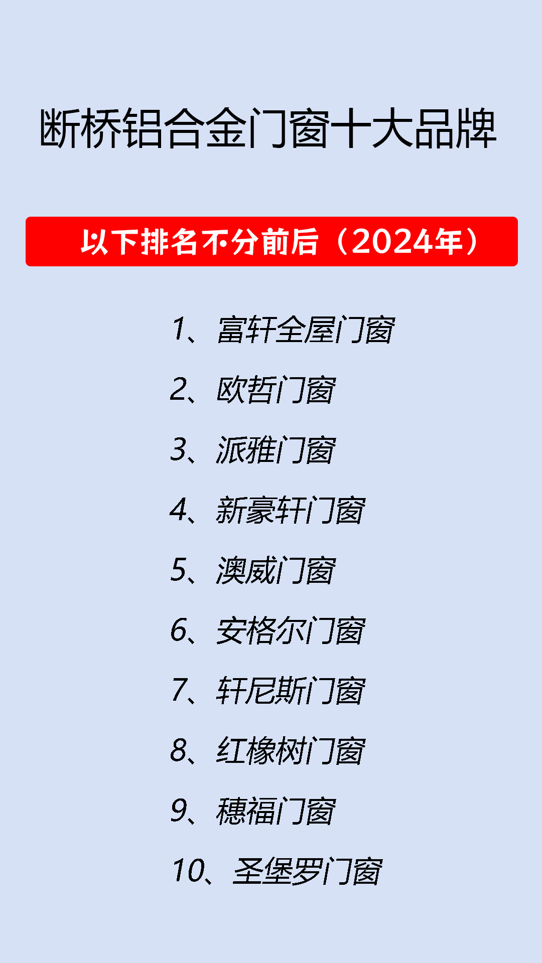 斷橋鋁門窗十大品牌排行榜是怎樣的斷橋鋁門窗十大品牌哪個好