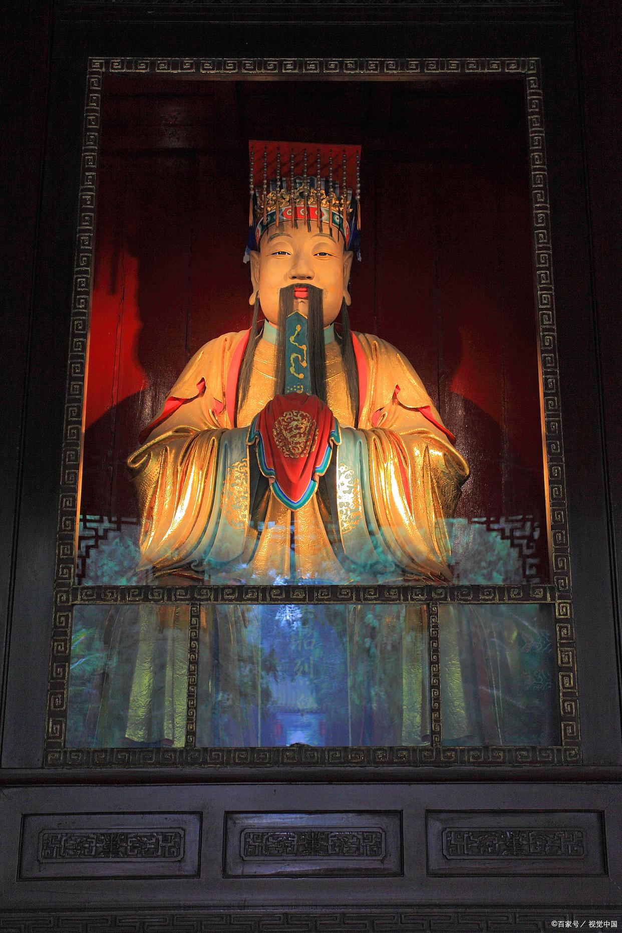 赤帝炎帝神像鎮守五方五帝分別是黃帝白帝黑帝青帝神像神農氏神像
