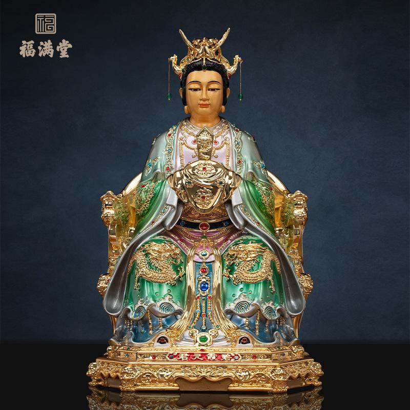 泰山三圣母神像圣母殿供奉三位泰山奶奶神像泰山老母塑像