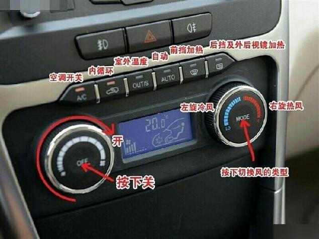 比亞迪空調(diào)熱風(fēng)怎么開