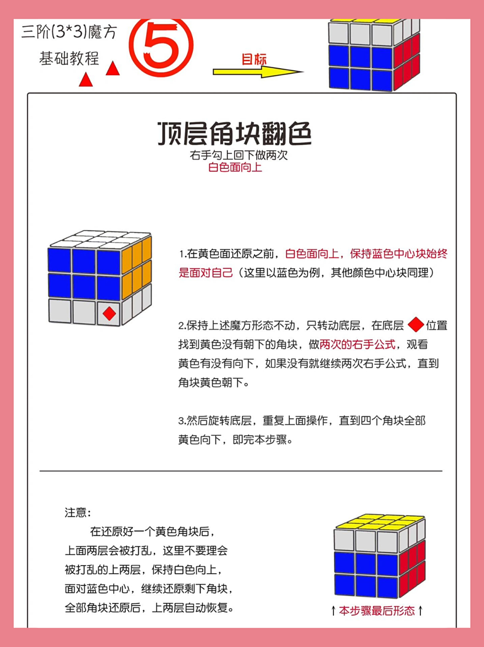 三階魔方教程一步一步圖解
