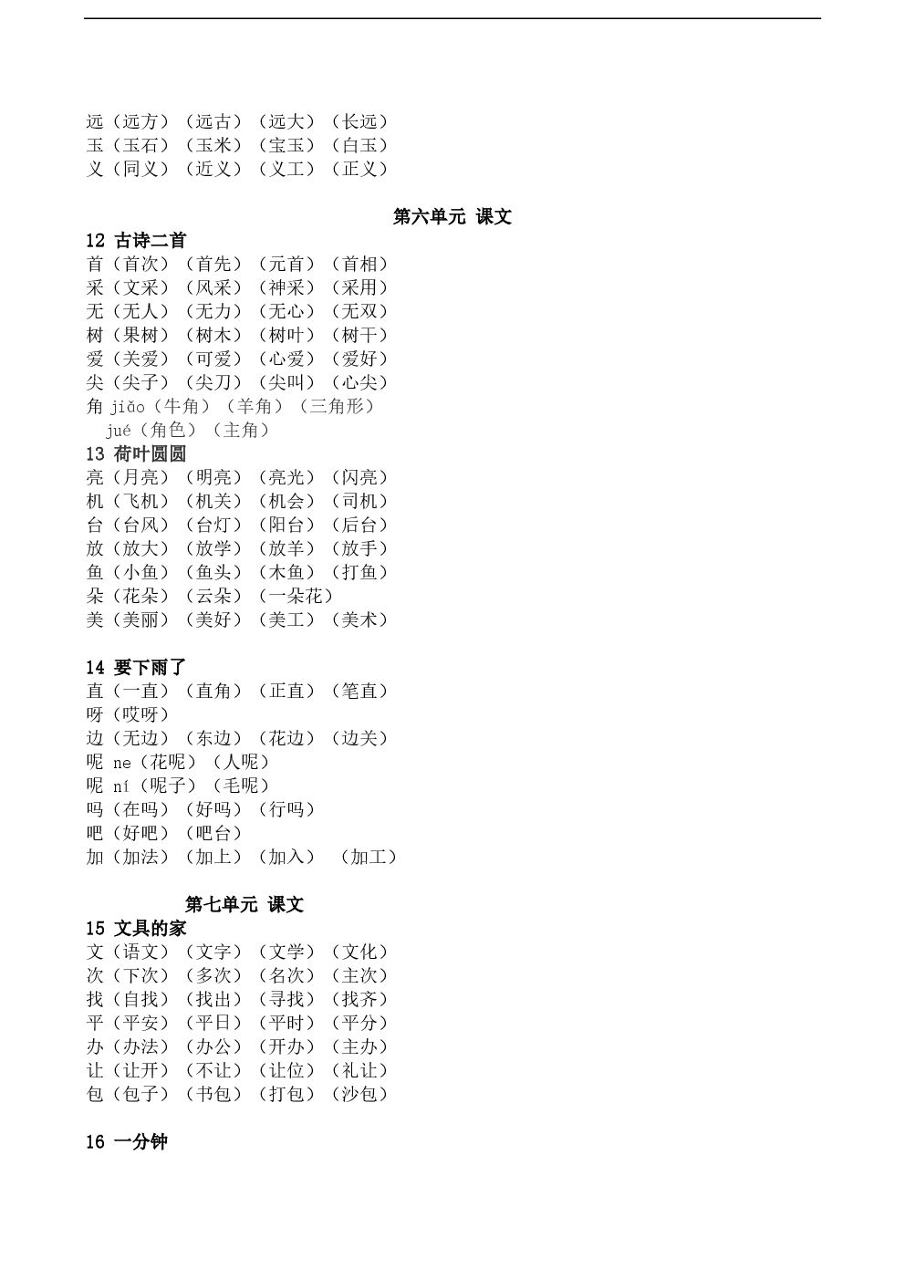 急組詞語